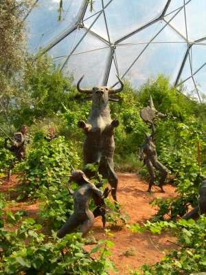 Dionysus bull sculpture, Eden Project Warm Temperate Biome