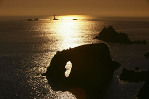 Land's End Cornwall Atlantic sunset view from the clifftop - Cornwall holiday evening