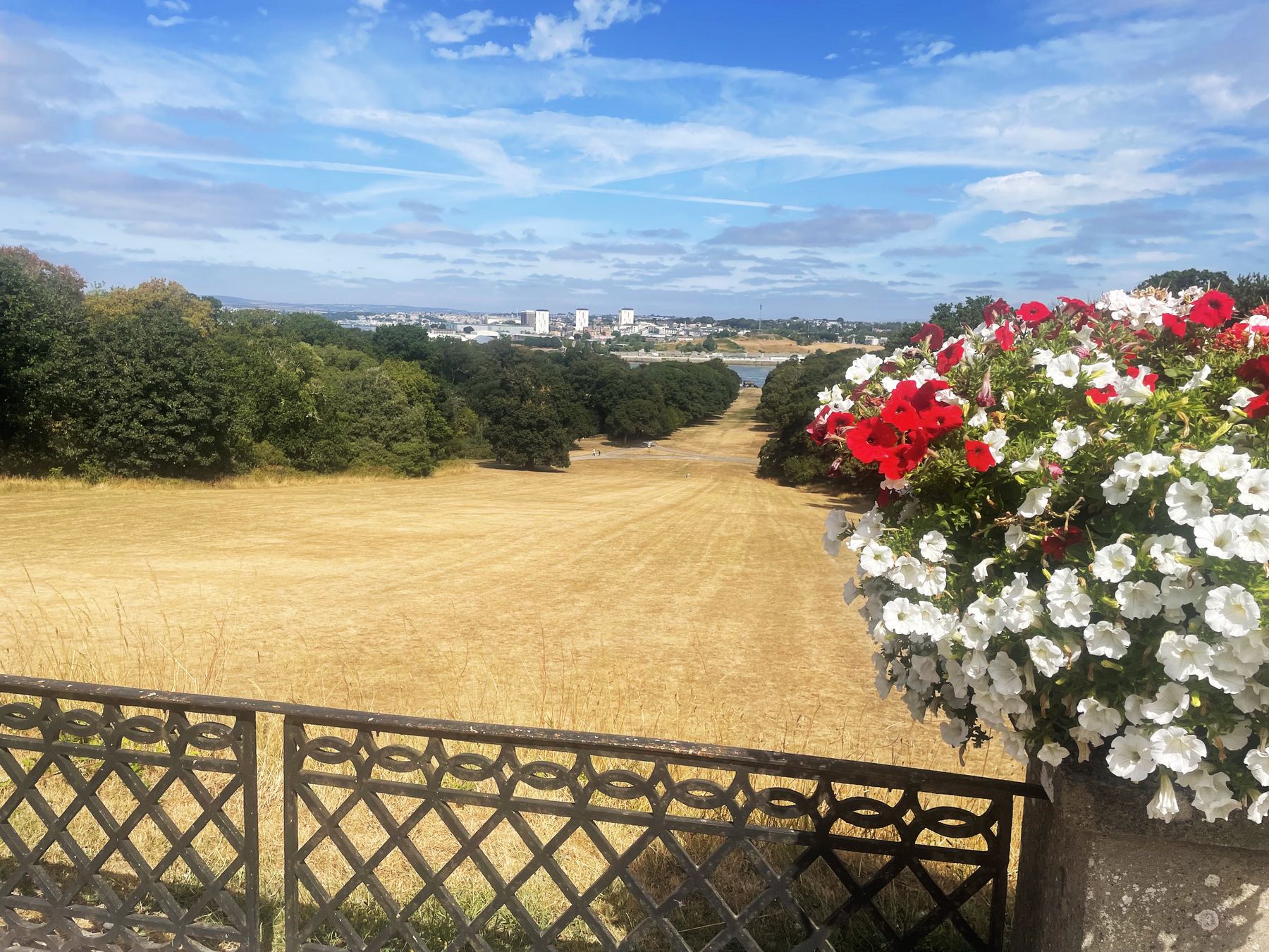 View from Mount Edgcumbe House across the River Tamar, Cornwall