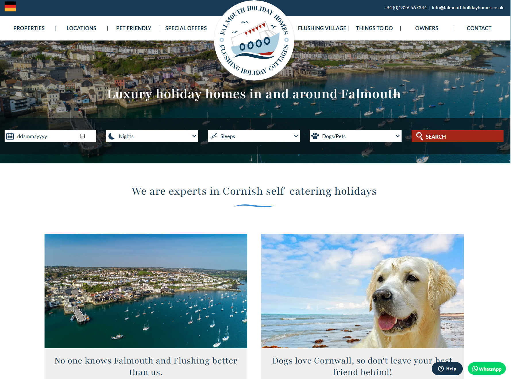 Falmouth Holiday Homes, Holiday Cottages located around the stunning and unspoilt Fal River