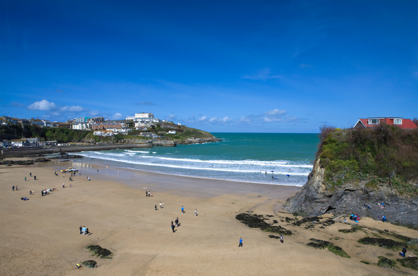Town Beach and Newquay Harbour - Newquay in Cornwall