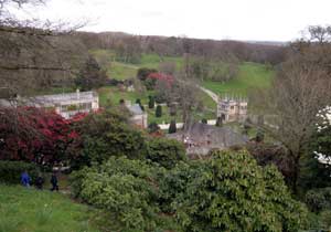 Looking across Lanhydrock to the Gatehouse from the Higher Gardens