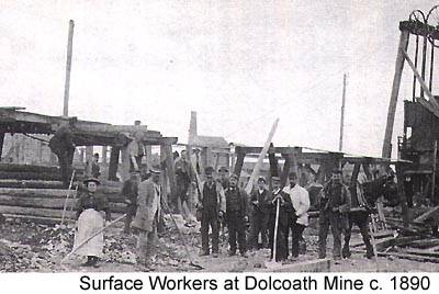 Surface workers at Dolcoath Mine, Cornwall c.1890