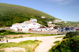 The path from the cliffs down to Crackington Haven and the Coombe Barton Inn