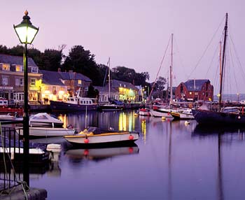 Padstow harbour and quayside buildings