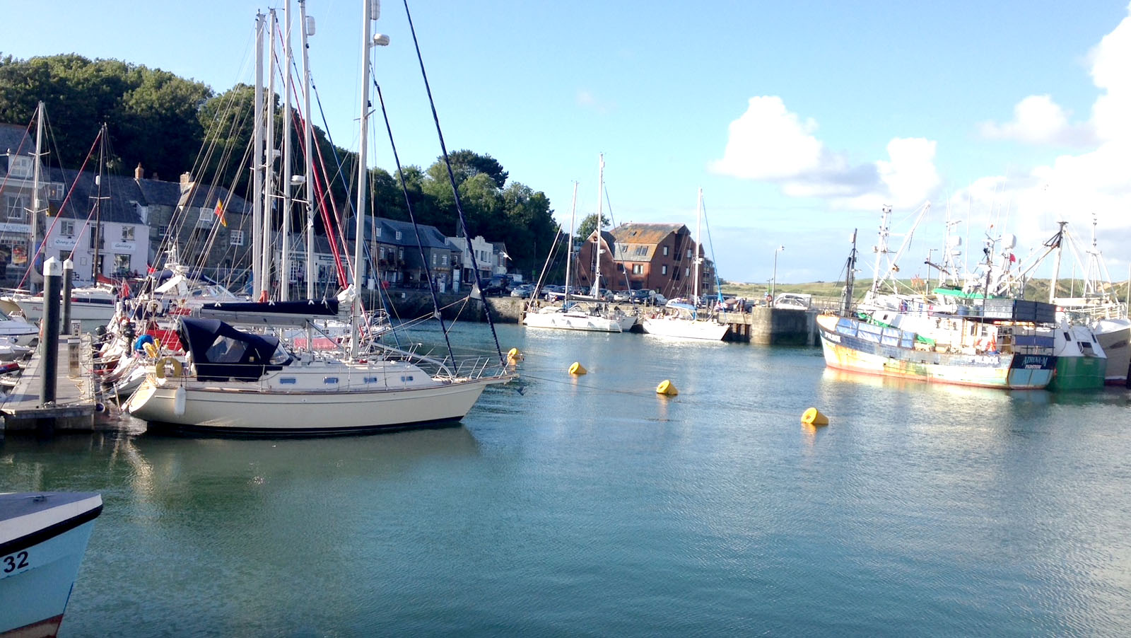 Fishing boats and yachts berthed in Padstow harbour
