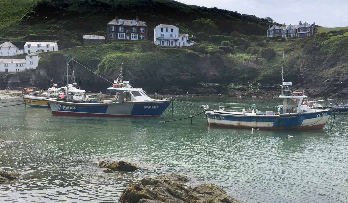Fishing boats moored in Port Isaac harbour