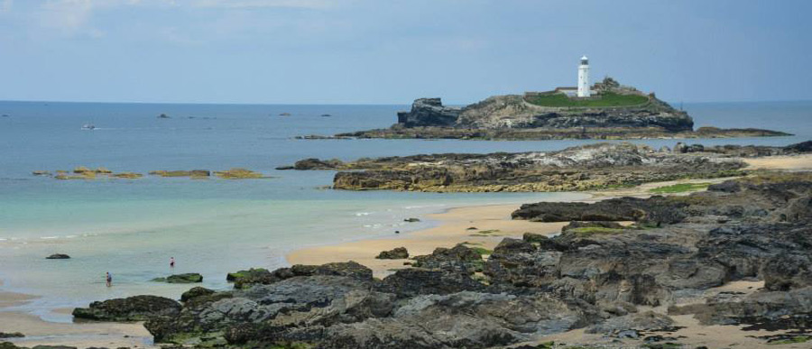 Godreavy lighthouse and gwithian beach
