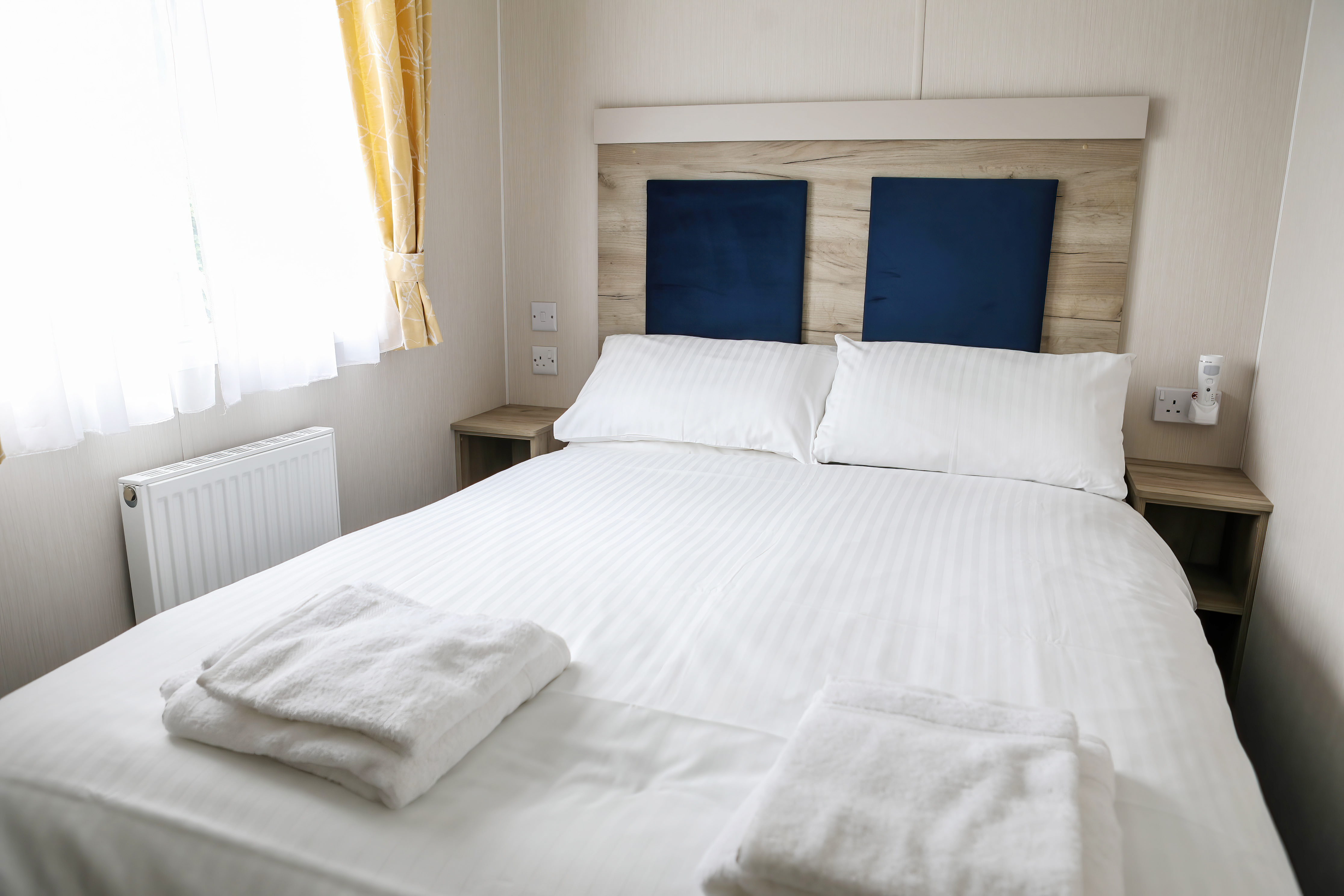 Platinum Plus main bedroom  area @Tehidy - Holiday Park Self-catering Caravan holidays