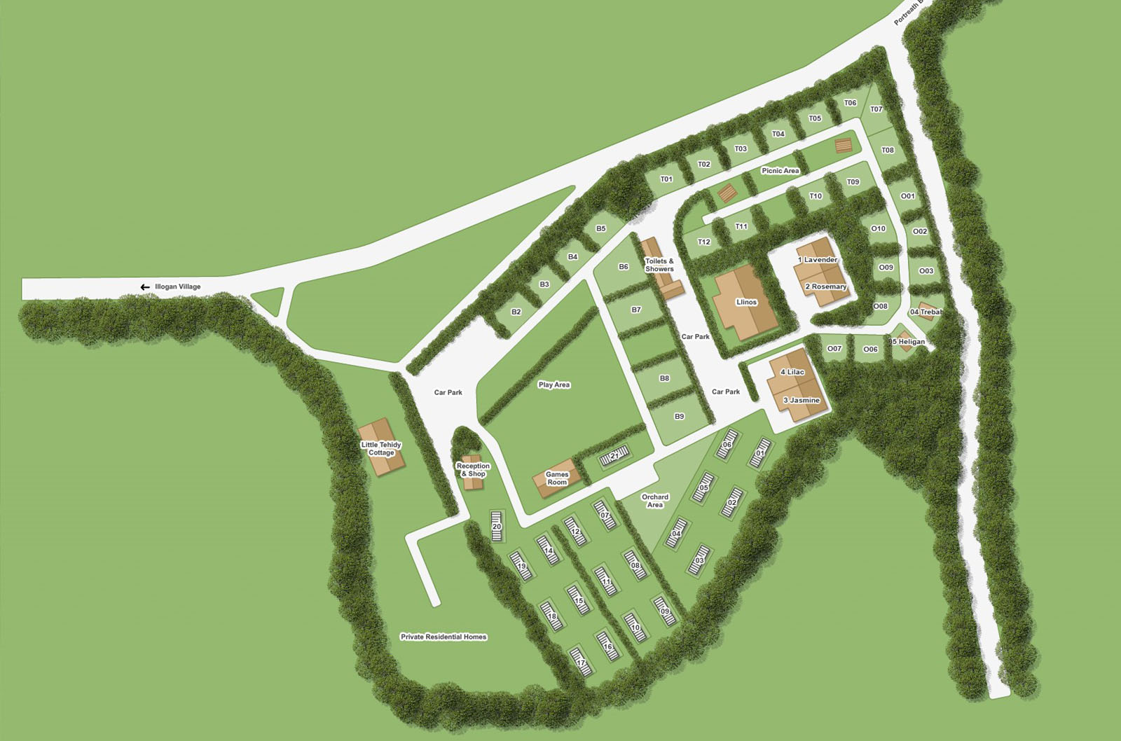 Sitemap -Tehidy Holiday Park in Cornwall