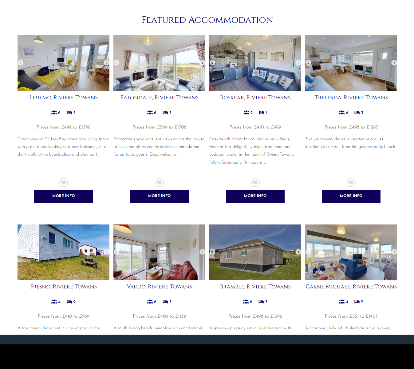 Holiday Accommodation at Toms Holidays St Ives Bay - Self Catering - St Ives Bay