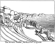 Drawing of the Minack Theatre near Trelew Farm