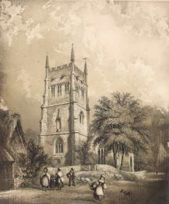 Church engraving from stock