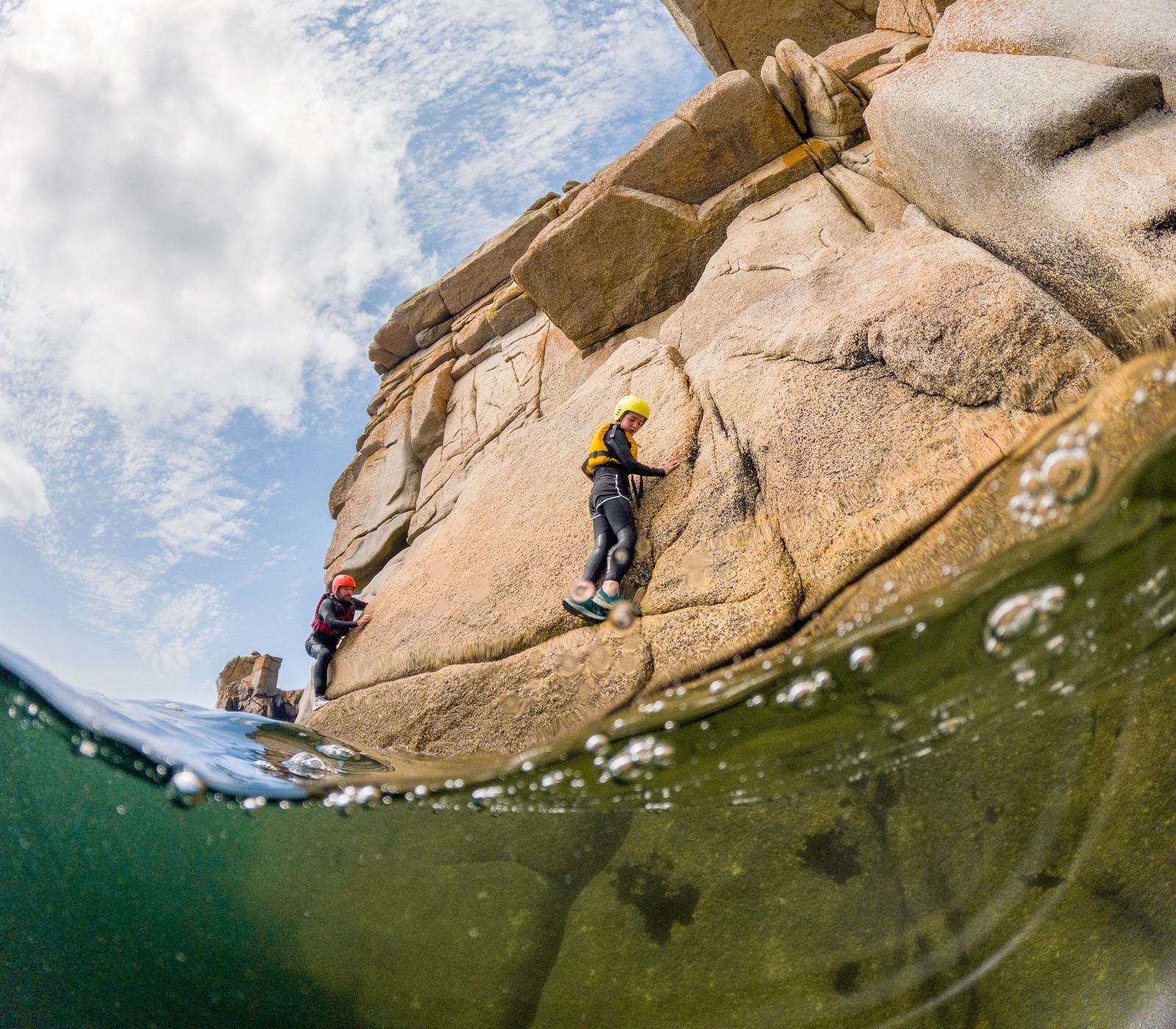 Praa Sands Cornwall coasteering sea cave swimming - Cornwall outdoor activity holiday
