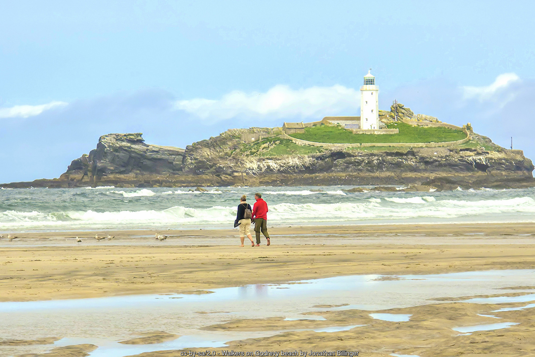 Godrevy Beach and Lighthouse Cornwall National Trust headland - Cornwall coastal holidays