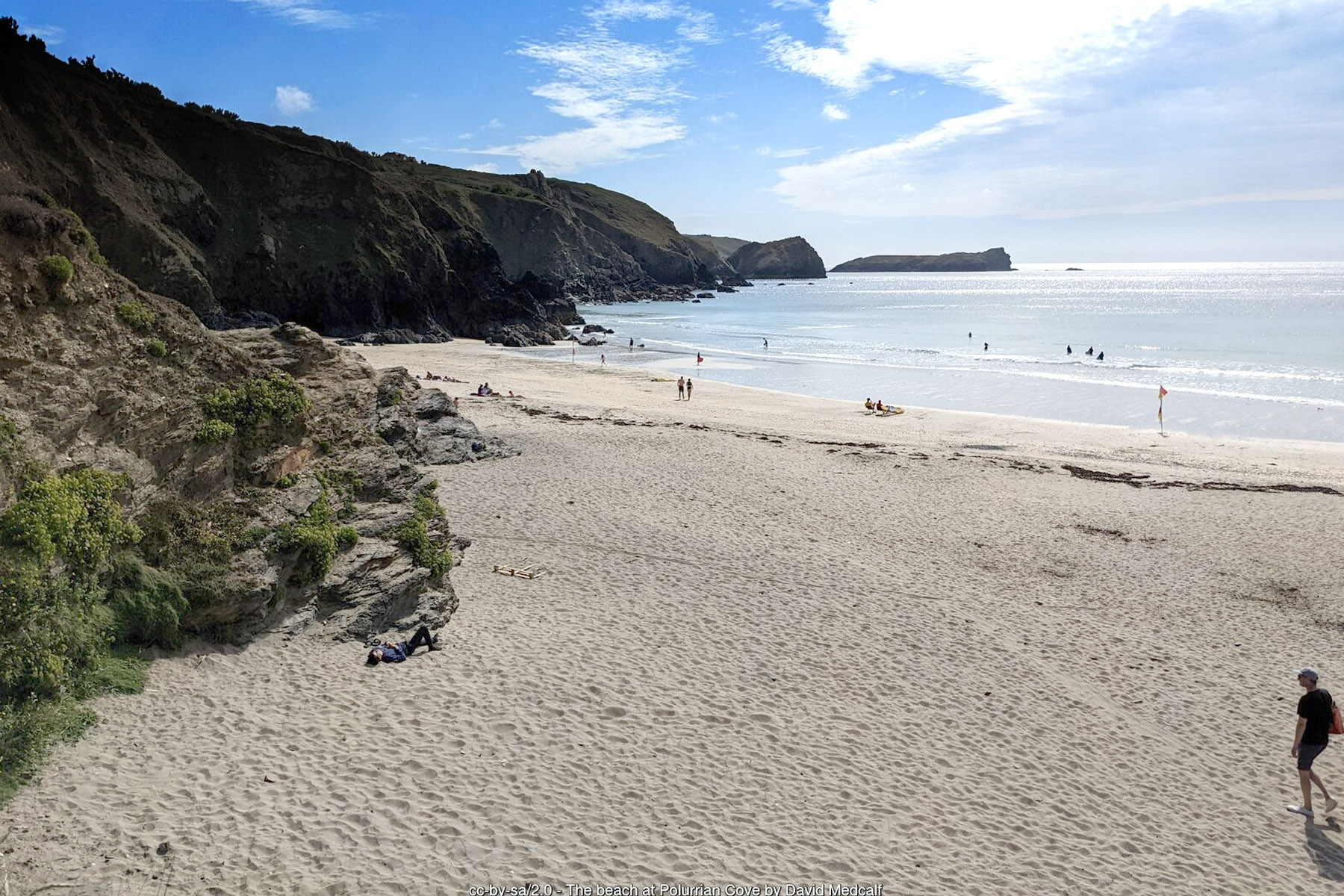 The secluded sandy beach at Polurrian Cove Mullion Cornwall - Lizard Peninsula Cornwall holidays