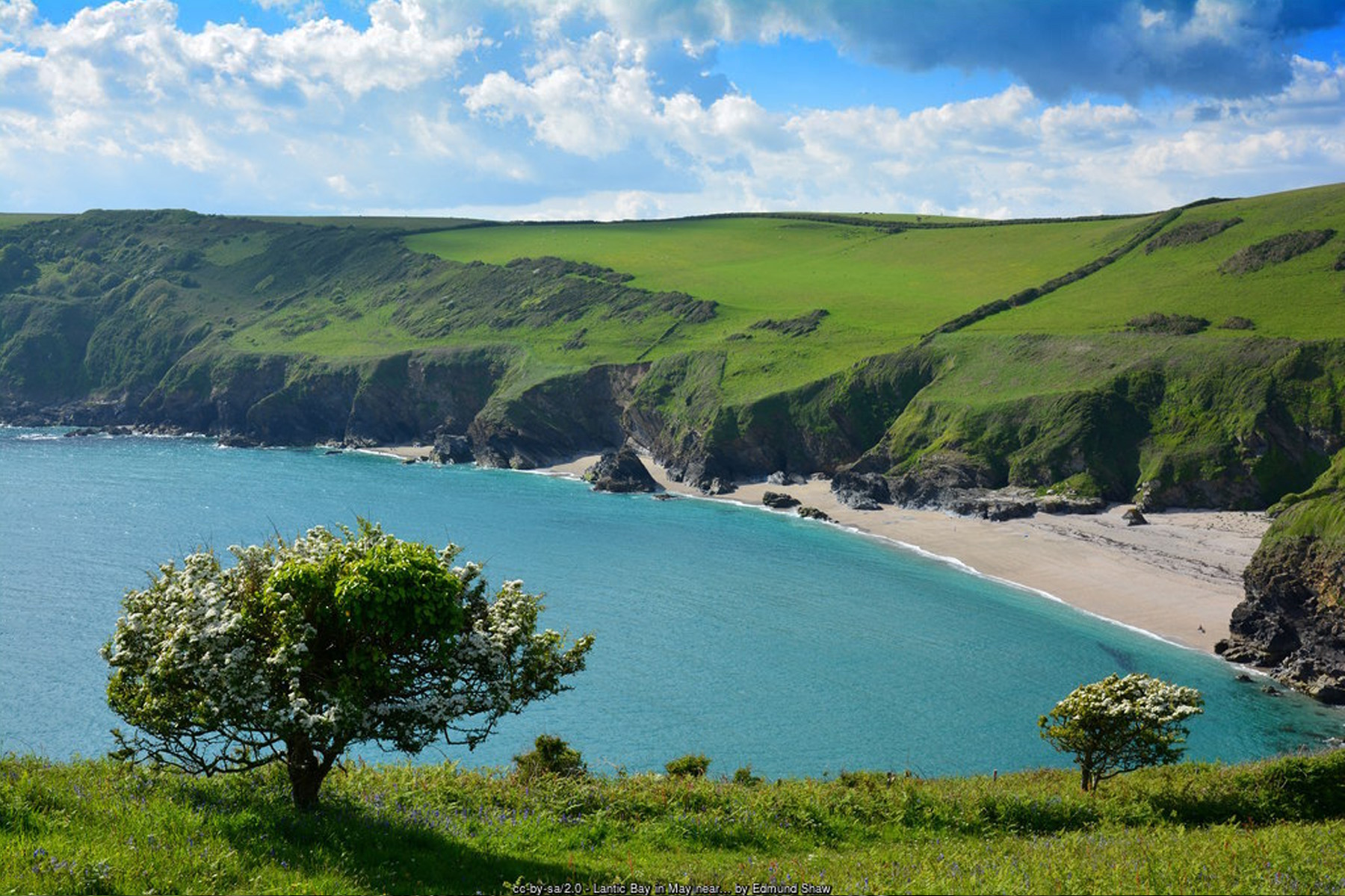 Lantic Bay, a secluded cove near Polruan, Cornwall