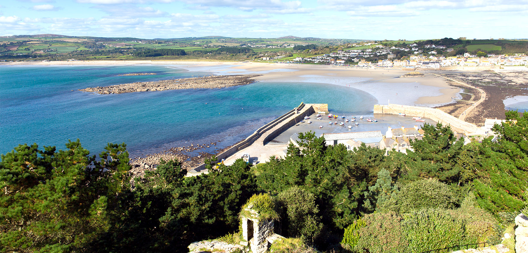 Marazion Beach from St Michael's Mount - Cornwall family beach holidays