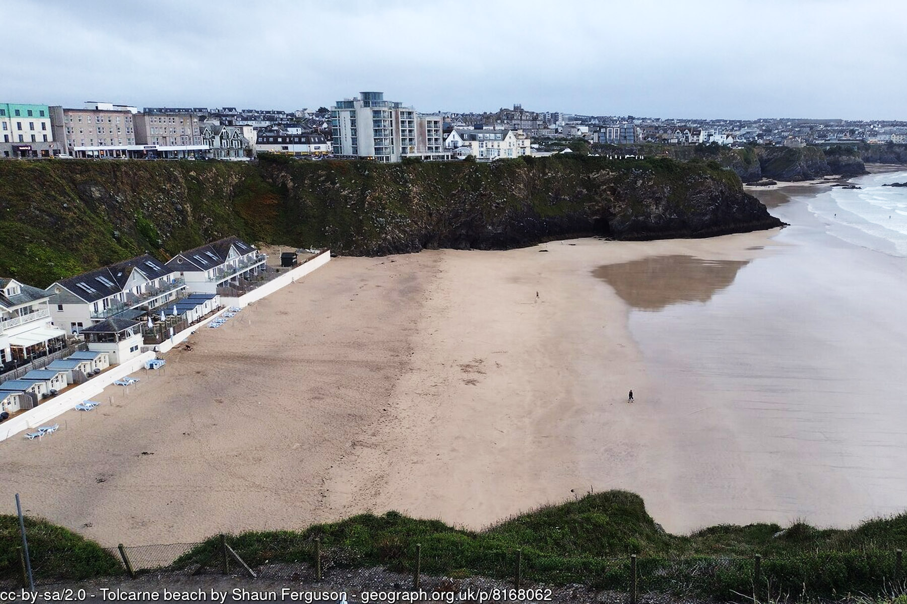 Tolcarne Beach Newquay Cornwall sandy crescent bay - Cornwall surf beaches