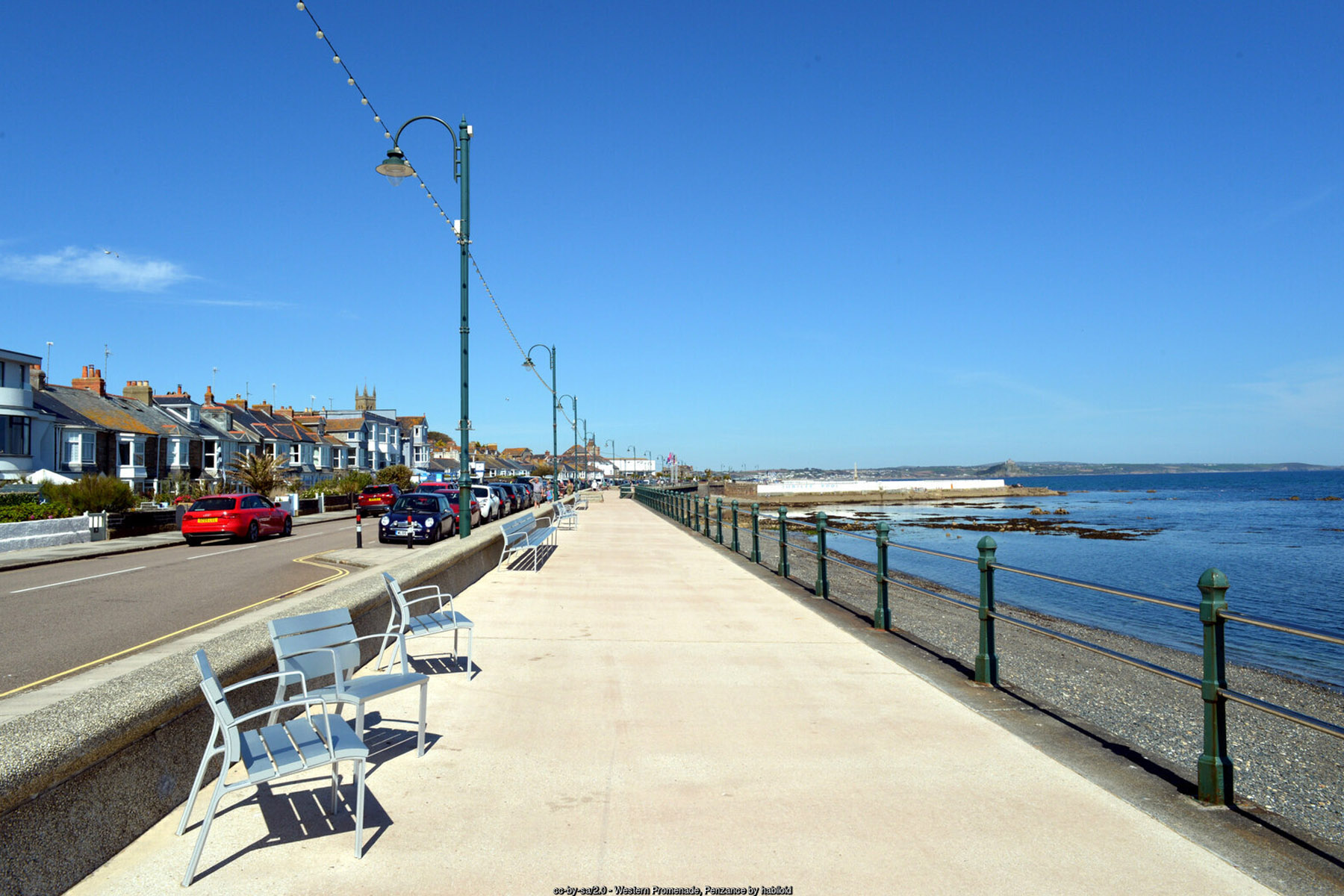 Penzance Promenade Beach Cornwall Mounts Bay seafront - Cornwall family beach holidays