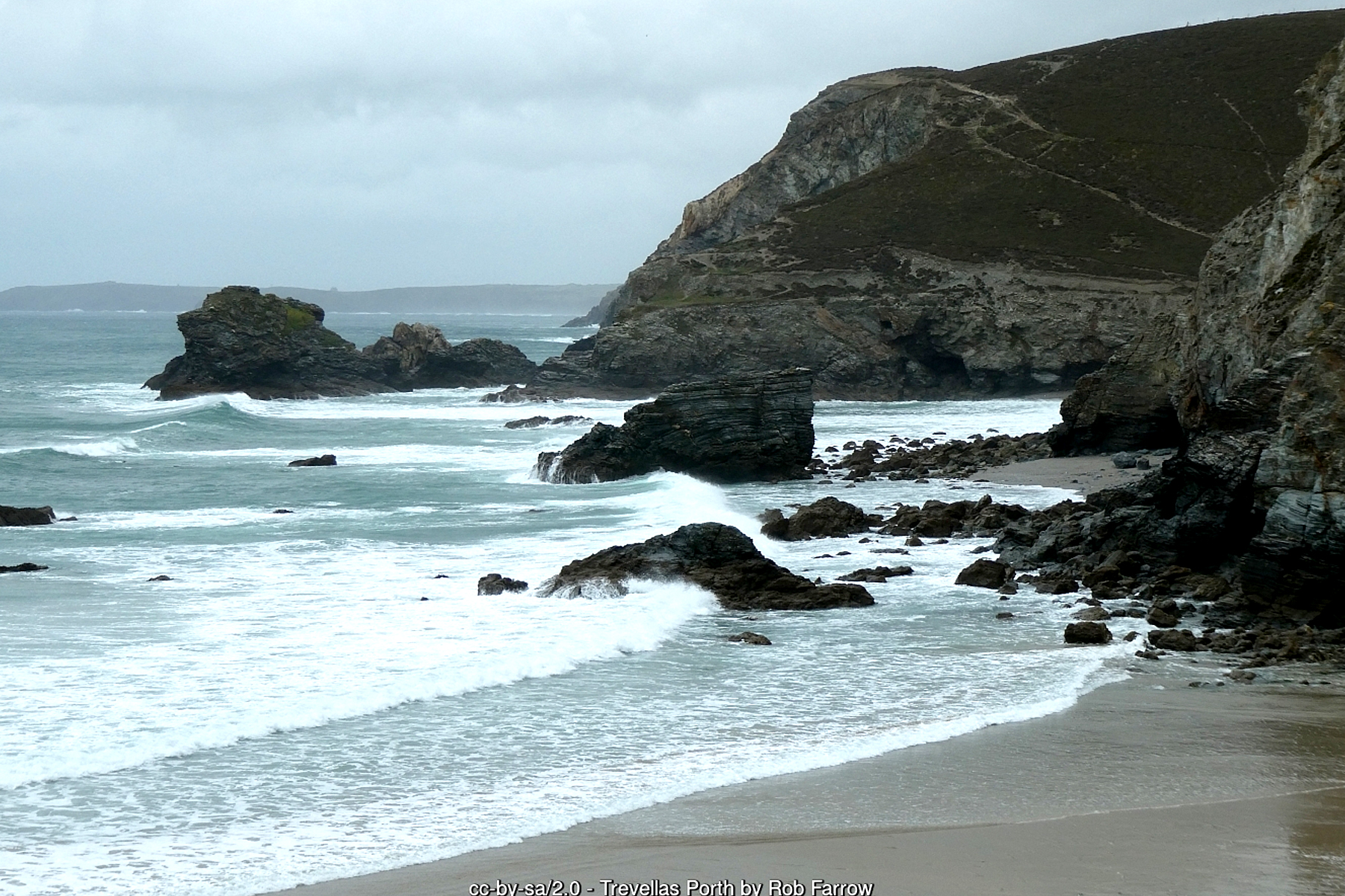 Trevellas Porth Beach near St Agnes Cornwall mining valley cove - Cornwall coastal holidays