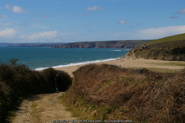 Loe bar - View of the track from Chyvarloe to Loe Bar, Cornwall