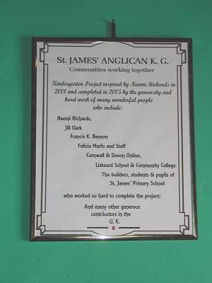 Plaque at St James&rsquo; Anglican Kindergarten