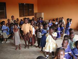 The newly painted classroom