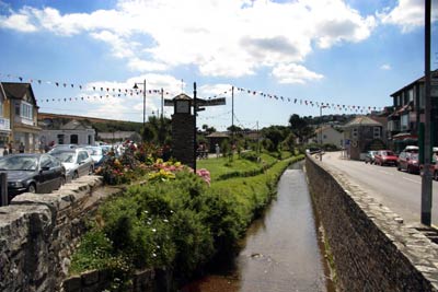 The stream running through the centre of Perranporth village