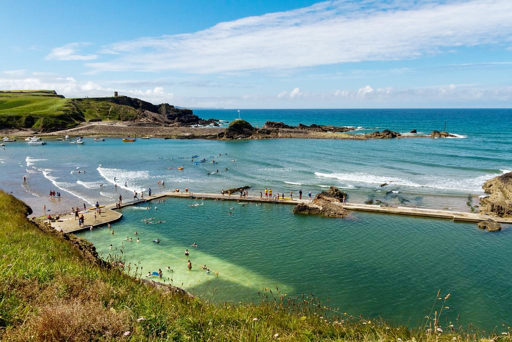 Summerleaze Beach surfing in Bude, Cornwall